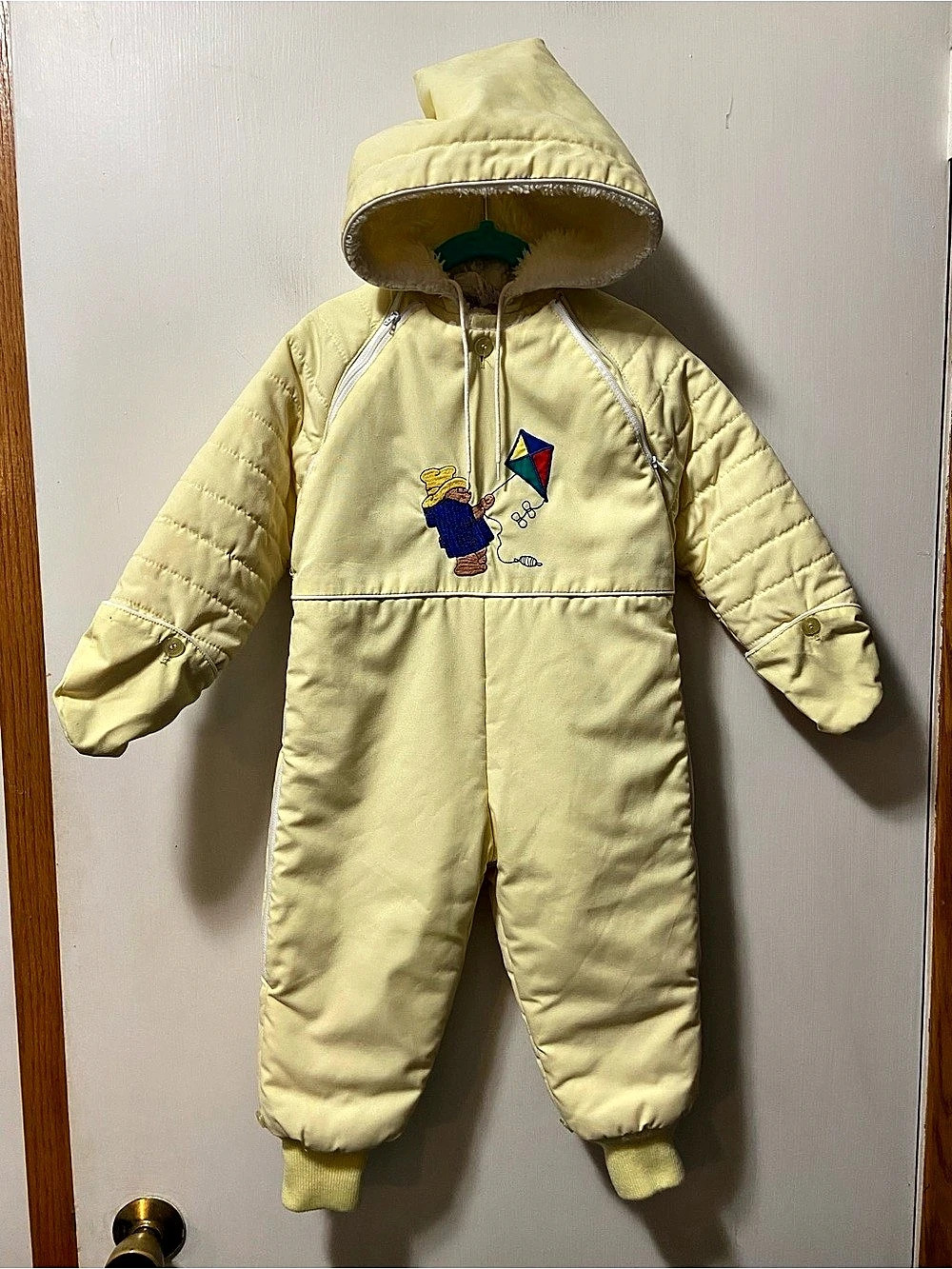 Paddington Bear Yellow Hooded Baby One-Piece